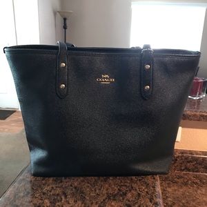 Coach Crossgrain Leather City Zip Tote